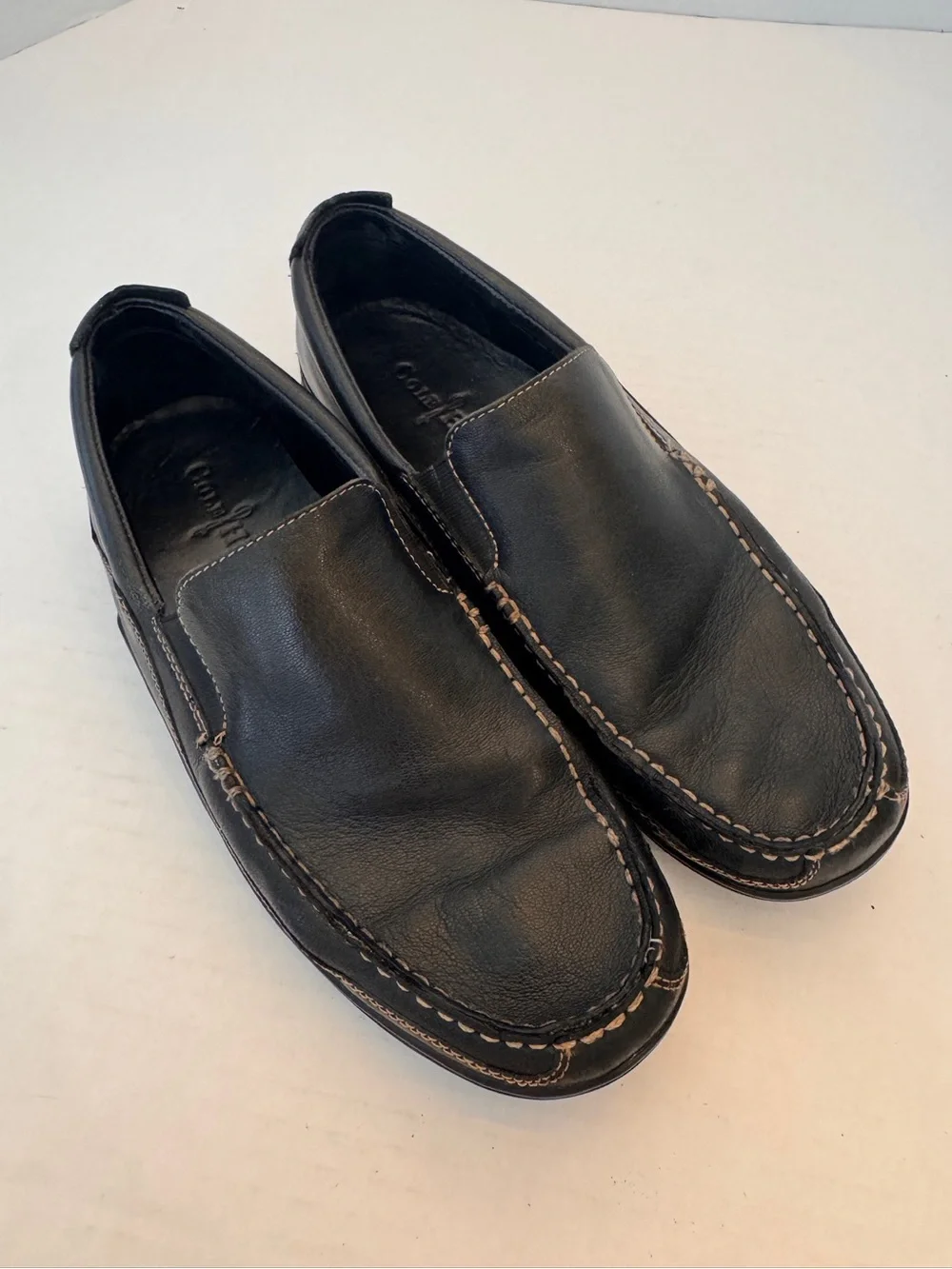 Cole Haan Men's Tucker Venetian Black Slip-On Driving Loafers Tan Size 9M